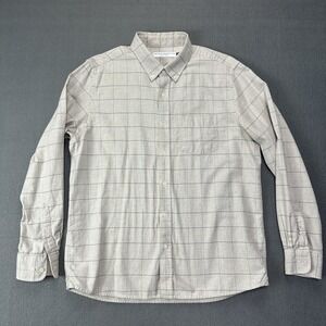 Peter Manning Button Down Men's 4X Beige Plaid Preppy Everyday Casual